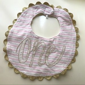 “One” celebratory bib